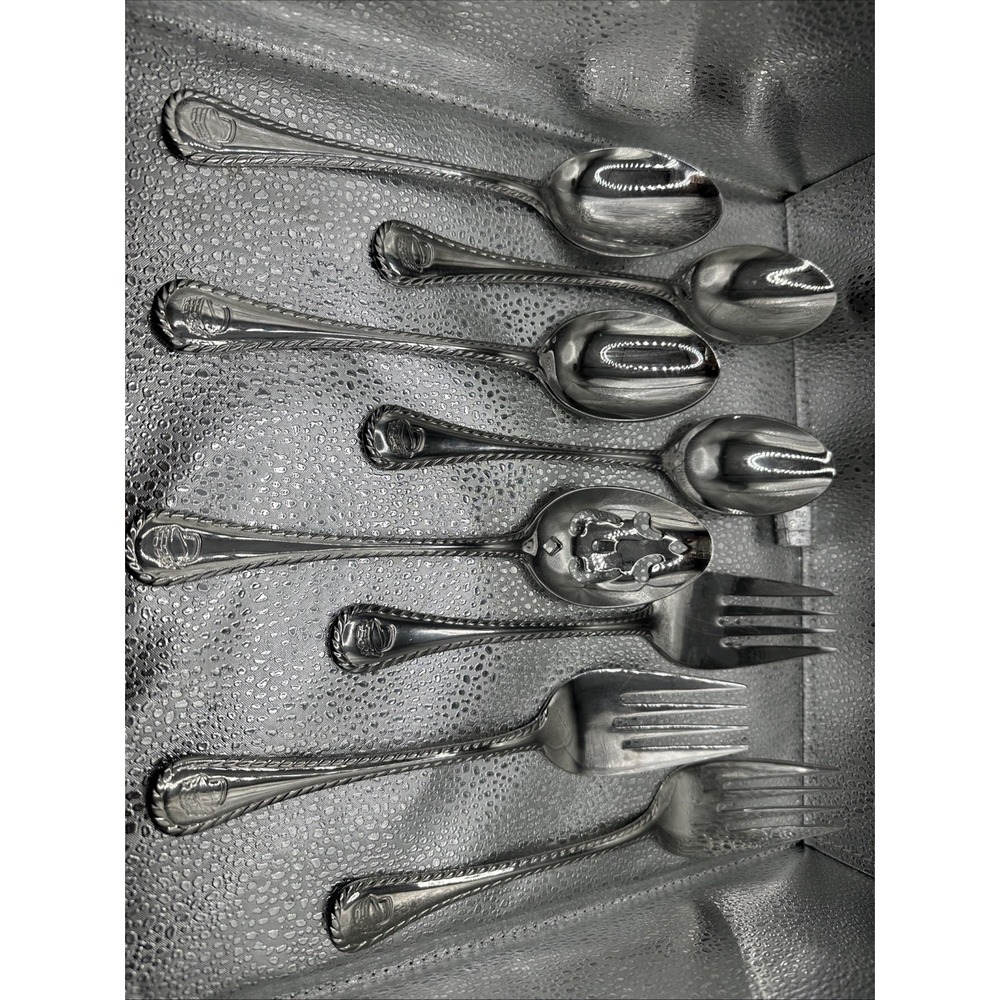 Wallace Silverplate Serving Utensils Lot Of 8 Wheat Basket‎ EP Bronze Vintage